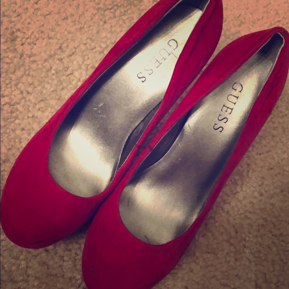 Red Suede Pumps